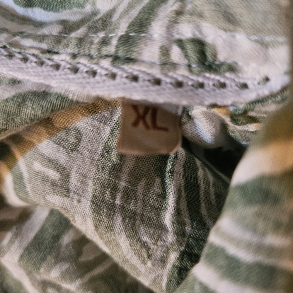 Common People Olive Patterned Hawaiian Style Men's Casual Cotton Shirt Sz XL NEW - Picture 6 of 7